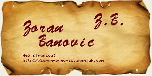 Zoran Banović vizit kartica